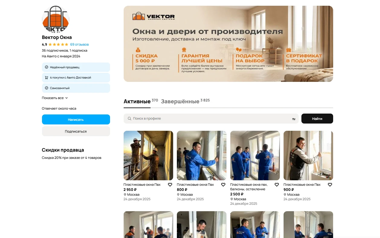 Скриншот проекта Вектор-окна